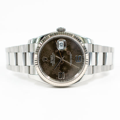 Rolex Datejust 36mm Brown Flower Dial 116234 (2017)