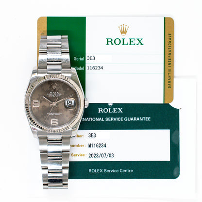 Rolex Datejust 36mm Brown Flower Dial 116234 (2017)