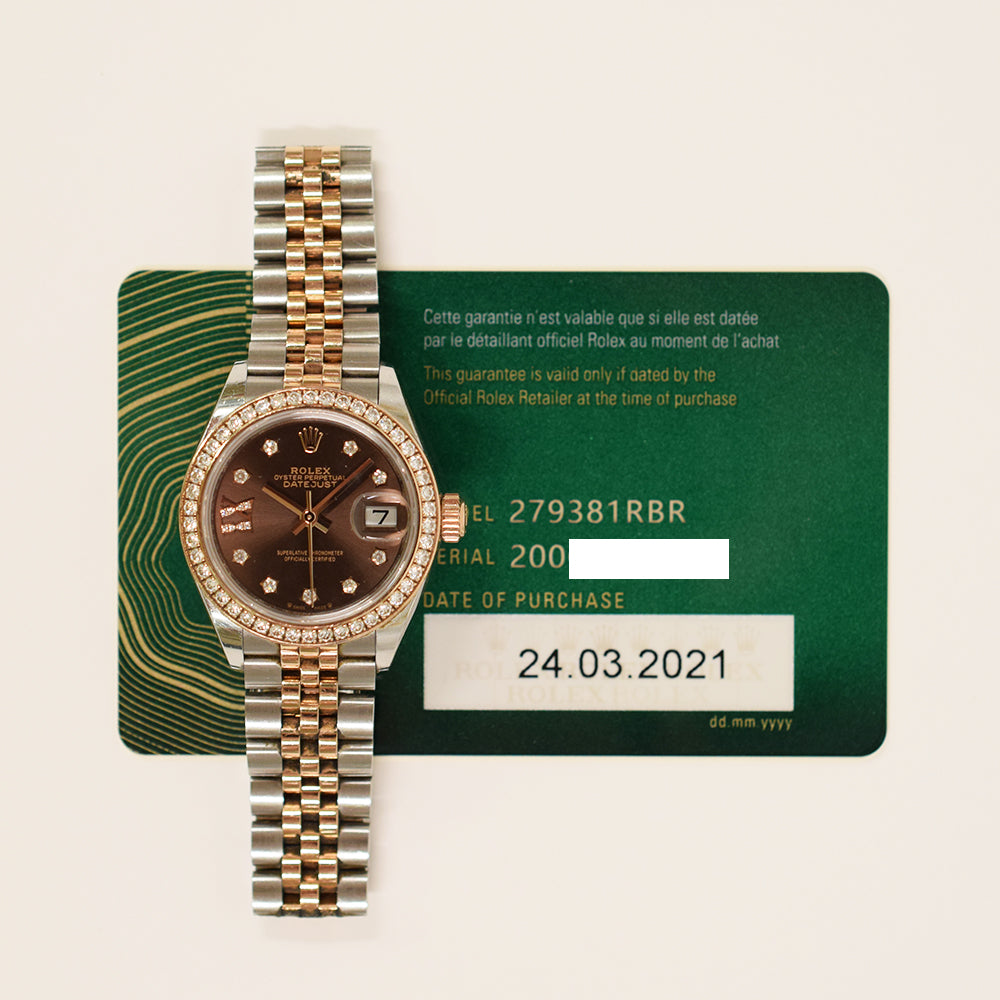 Rolex Datejust 28mm Chocolate Diamond Dial 279381RBR (2021)
