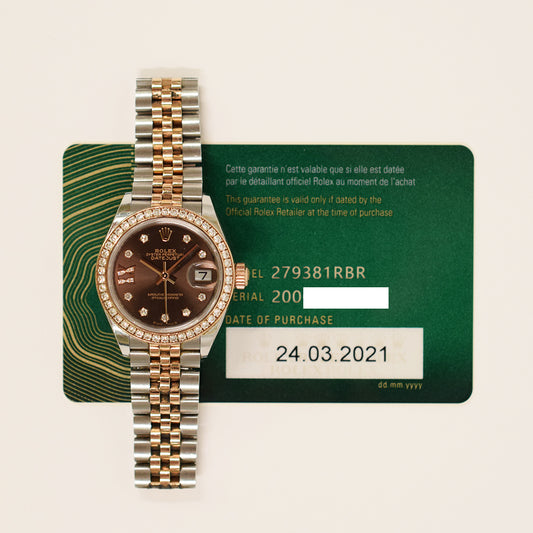 Rolex Datejust 28mm Chocolate Diamond Dial 279381RBR (2021)
