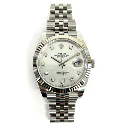 Rolex Datejust 41mm White Mop Diamond Dial Oyster 126334