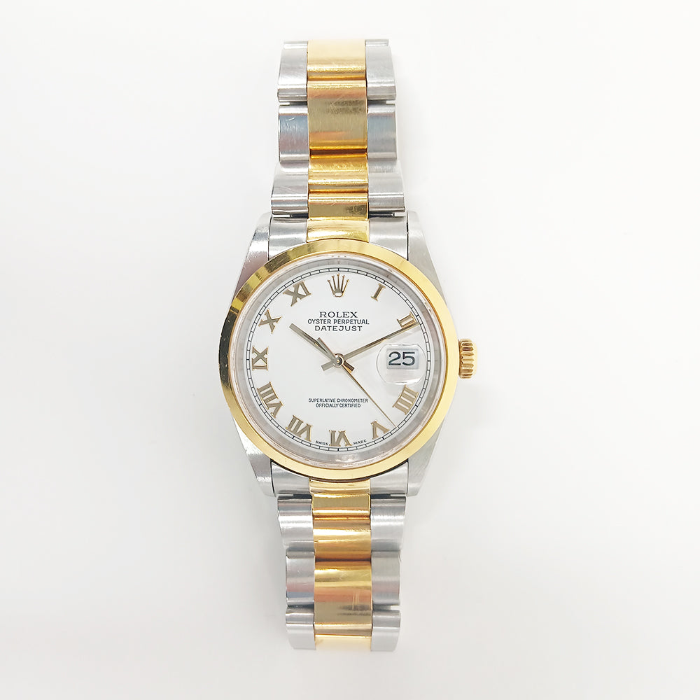 Rolex Datejust 36mm White Roman Dial 16203 (2003)