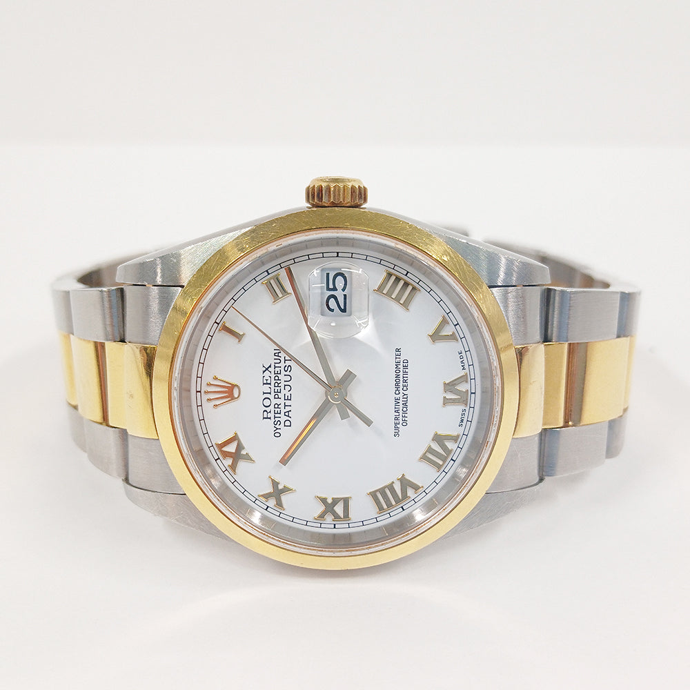 Rolex Datejust 36mm White Roman Dial 16203 (2003)