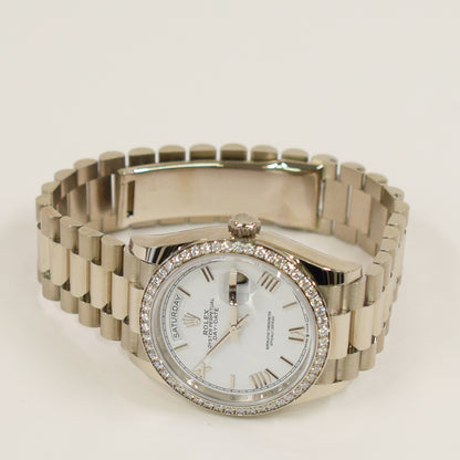 Rolex Day-Date 36mm White Roman Dial 128349RBR (2025)