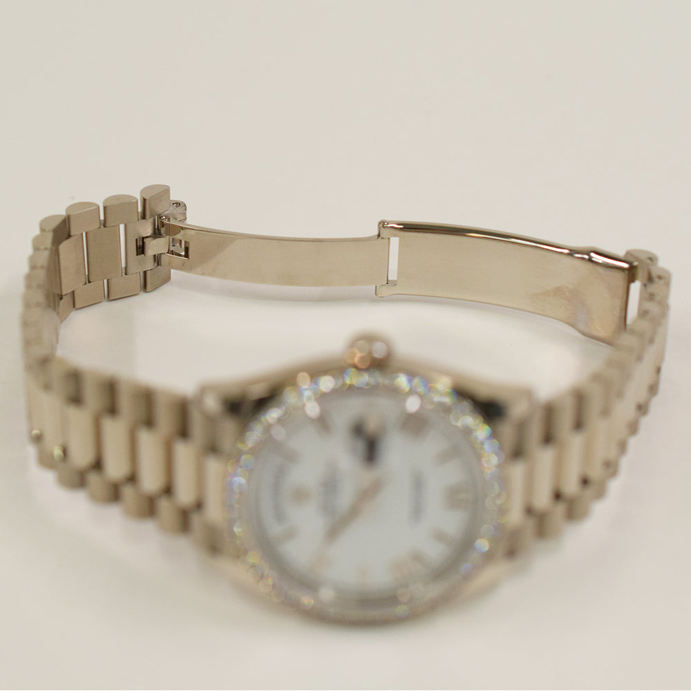 Rolex Day-Date 36mm White Roman Dial 128349RBR (2025)