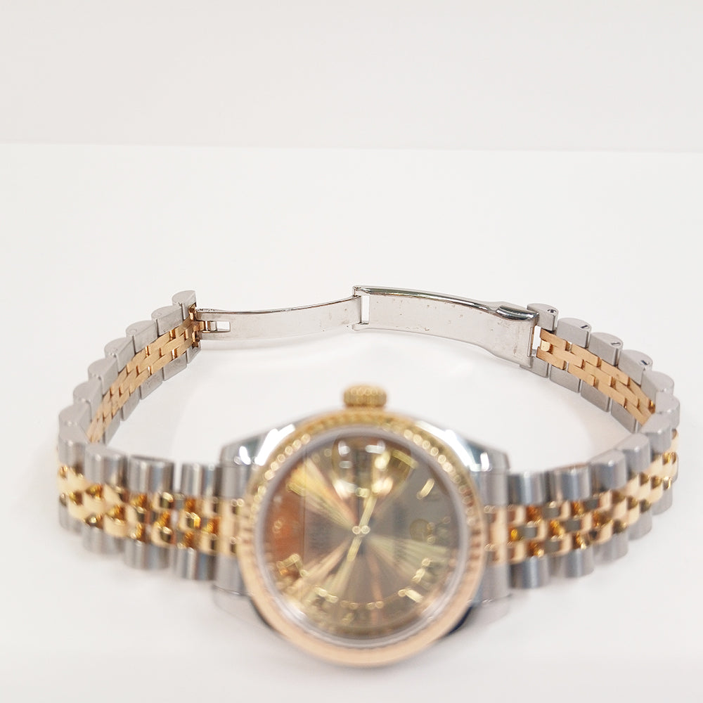 Rolex Lady Datejust 26mm Champagne Sunbeam Roman Dial 179173 (2008)