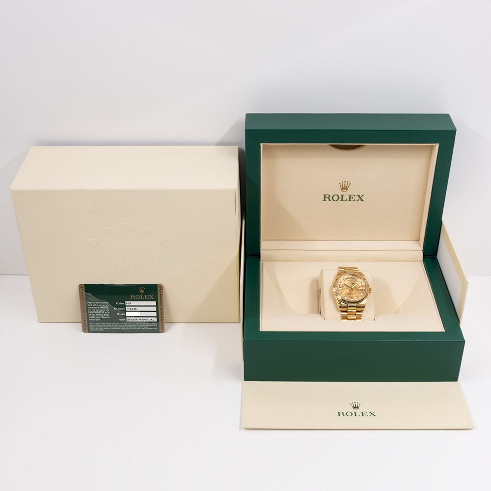 Rolex Day-Date 36mm Champagne Jubilee Diamond Dial 118238A (2008)