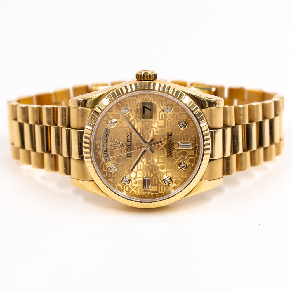 Rolex Day-Date 36mm Champagne Jubilee Diamond Dial 118238A (2008)
