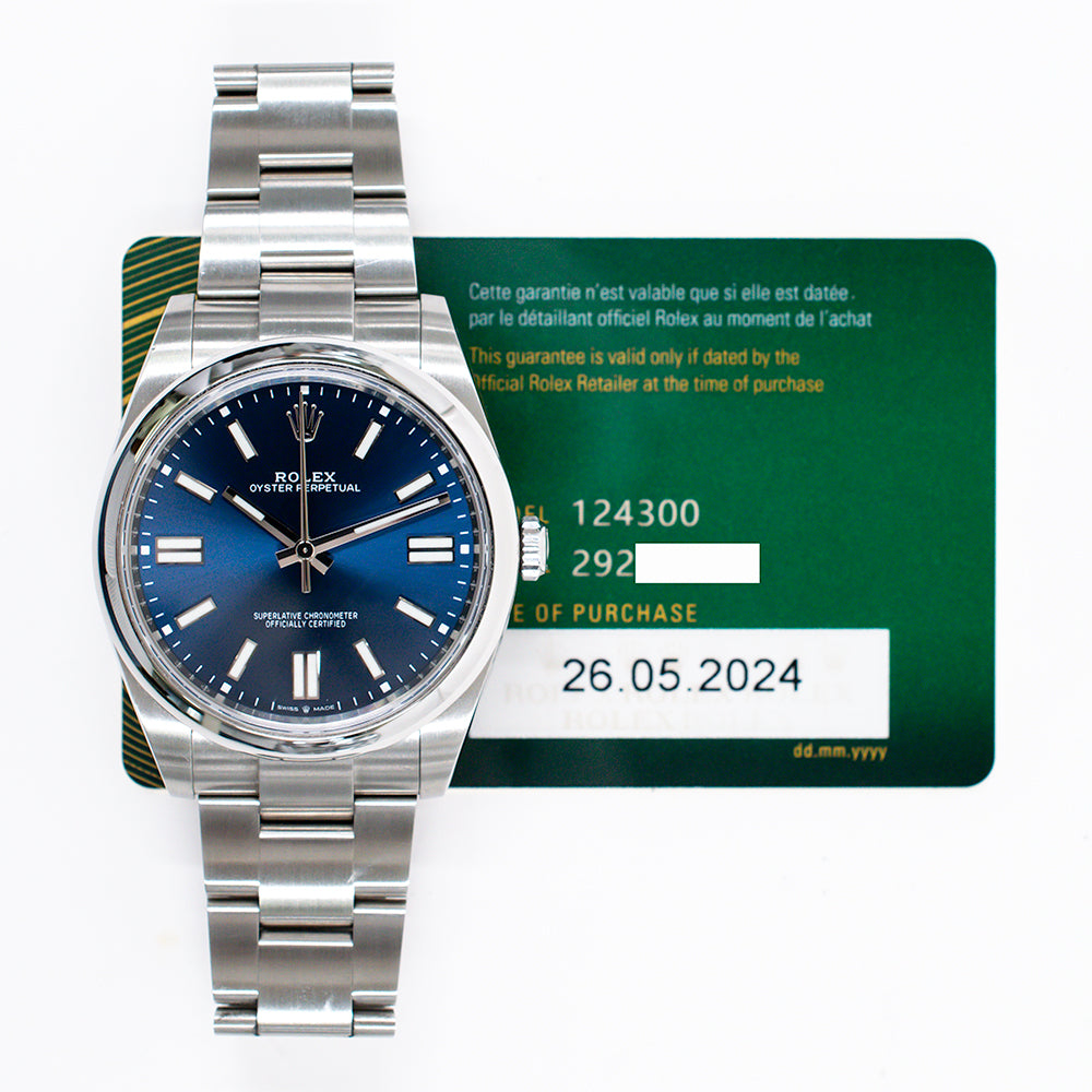 Rolex Oyster Perpetual 41mm Blue Dial 124300 (2024)