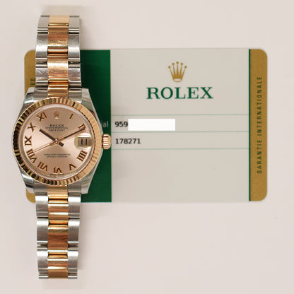 Rolex Datejust 31mm Pink Roman Dial 178271 (2018)