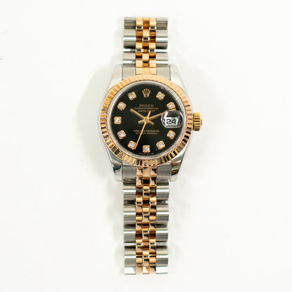 Rolex Datejust 26mm Black Diamond Dial 179171G (2005)