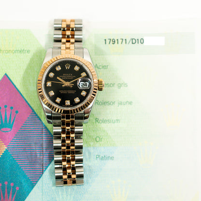 Rolex Datejust 26mm Black Diamond Dial 179171G (2005)