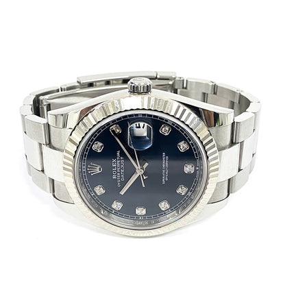 Rolex Datejust 41mm Blue Diamond Dial Oyster 126334