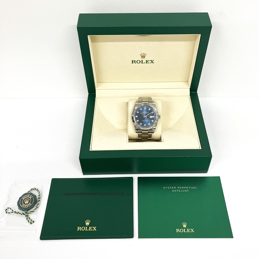 Rolex Datejust 41mm Blue Diamond Dial Oyster 126334