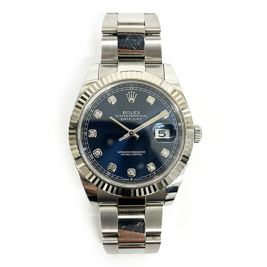 Rolex Datejust 41mm Blue Diamond Dial Oyster 126334