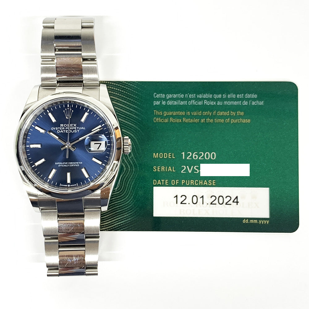 Rolex Datejust 36mm Blue Dial 126200