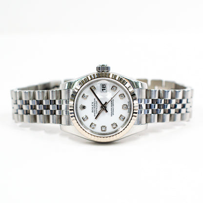 Rolex Lady Datejust 26mm White Diamond Dial 179174G (2011)