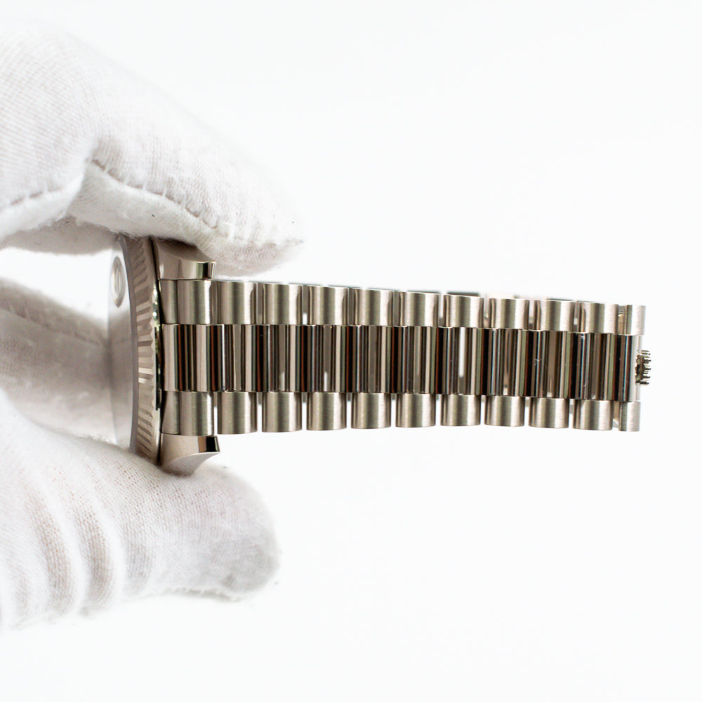 Rolex Day-Date 40mm Silver Stripes Dial 228239 (2021)
