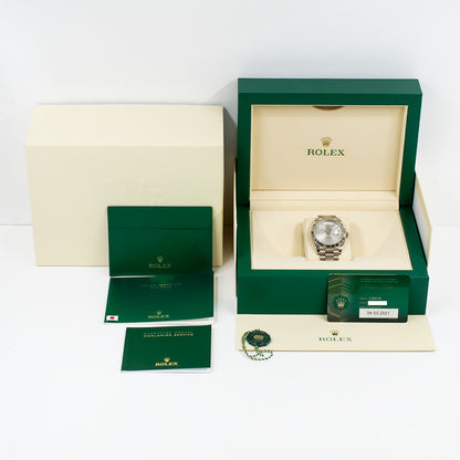 Rolex Day-Date 40mm Silver Stripes Dial 228239 (2021)