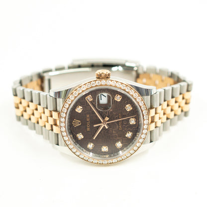 Rolex Datejust 36mm Chocolate Jubilee Diamond Dial 126281RBR (2018)