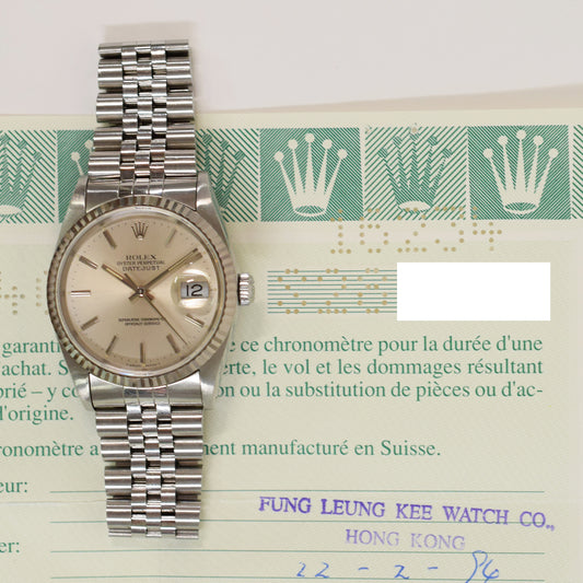 Rolex Datejust 36mm Silver Dial 16234 (1994)