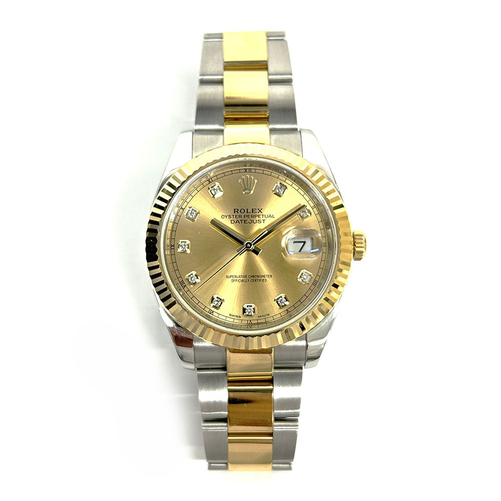 Rolex Datejust 41mm Champagne Diamond Dial Oyster 126333