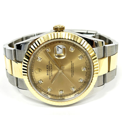 Rolex Datejust 41mm Champagne Diamond Dial Oyster 126333