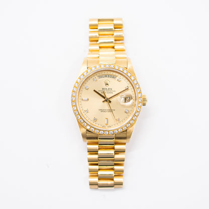 Rolex Day-Date 36mm Champagne Diamond 18048 (1988)