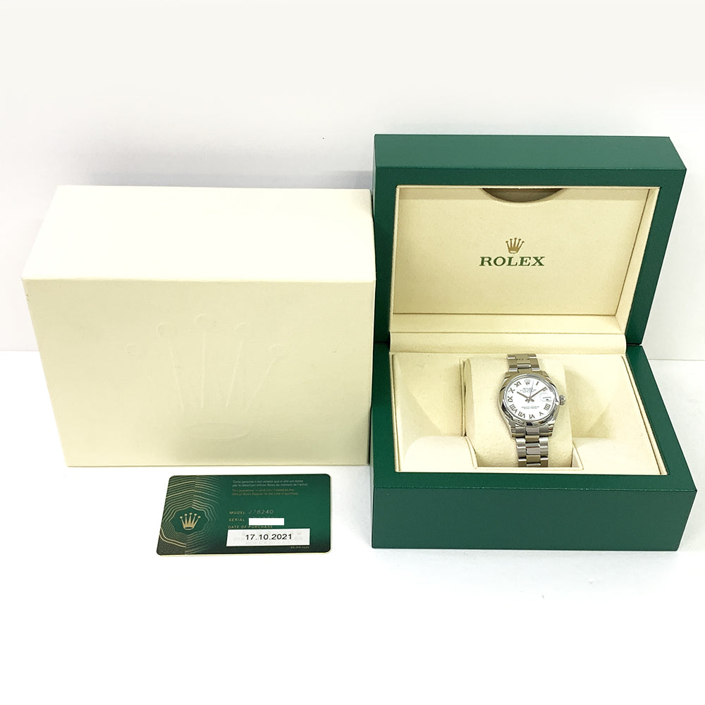 Rolex Datejust 31mm White Roman Dial 278240