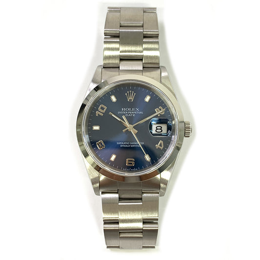 Rolex Oyster Perpetual Date Blue Dial 15200