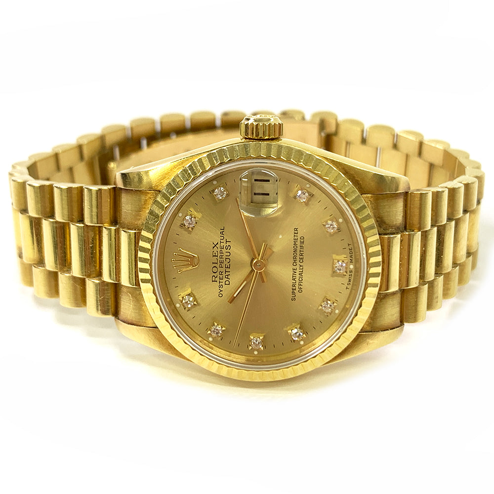 Rolex Datejust 31mm Champagne Diamond Dial 68278