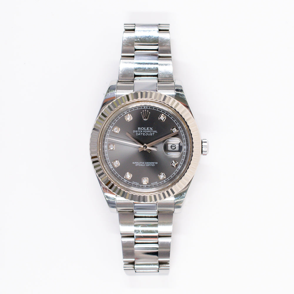 Rolex Datejust II Slate Diamond Dial 116334G (2014)