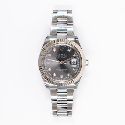 Rolex Datejust II Slate Diamond Dial 116334G (2014)