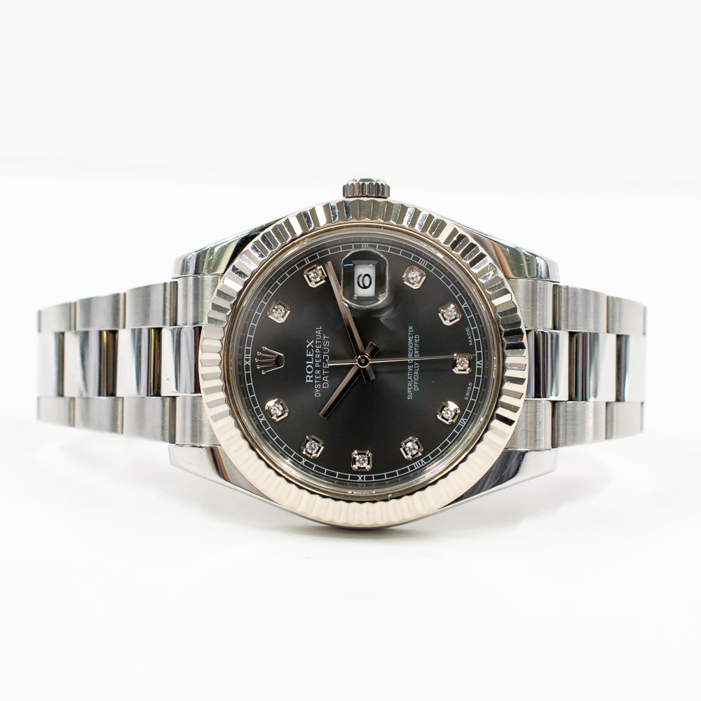 Rolex Datejust II Slate Diamond Dial 116334G (2014)