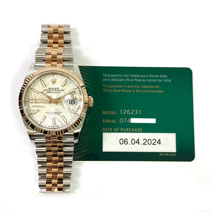 Rolex Datejust 36mm Silver Palm Dial 126231