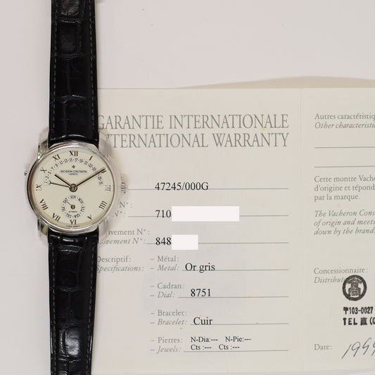 Vacheron Constantin Patrimony Retrograde 37mm White Dial 47245/000G (1999)
