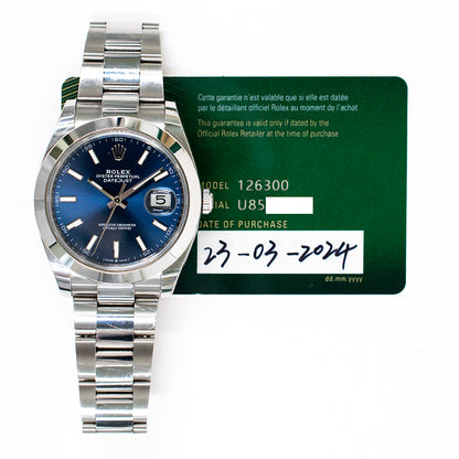 Rolex Datejust 41mm Blue Dial 126300 (2024)