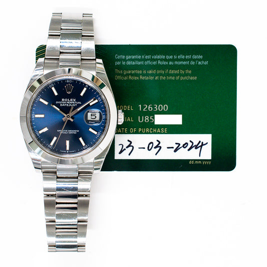 Rolex Datejust 41mm Blue Dial 126300 (2024)