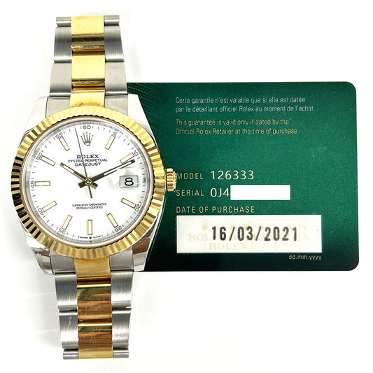 Rolex Datejust 41mm White Dial Oyster 126333