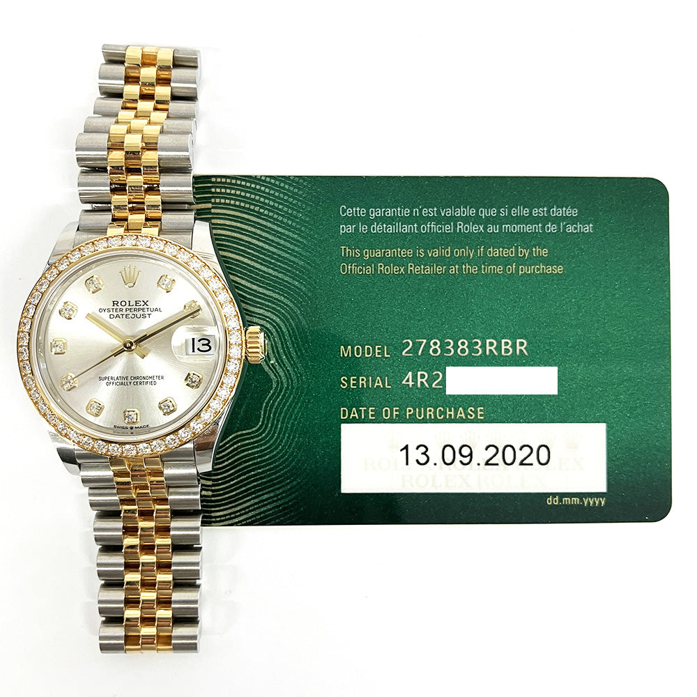 Rolex Datejust 31mm Silver Diamond Dial 278383RBR