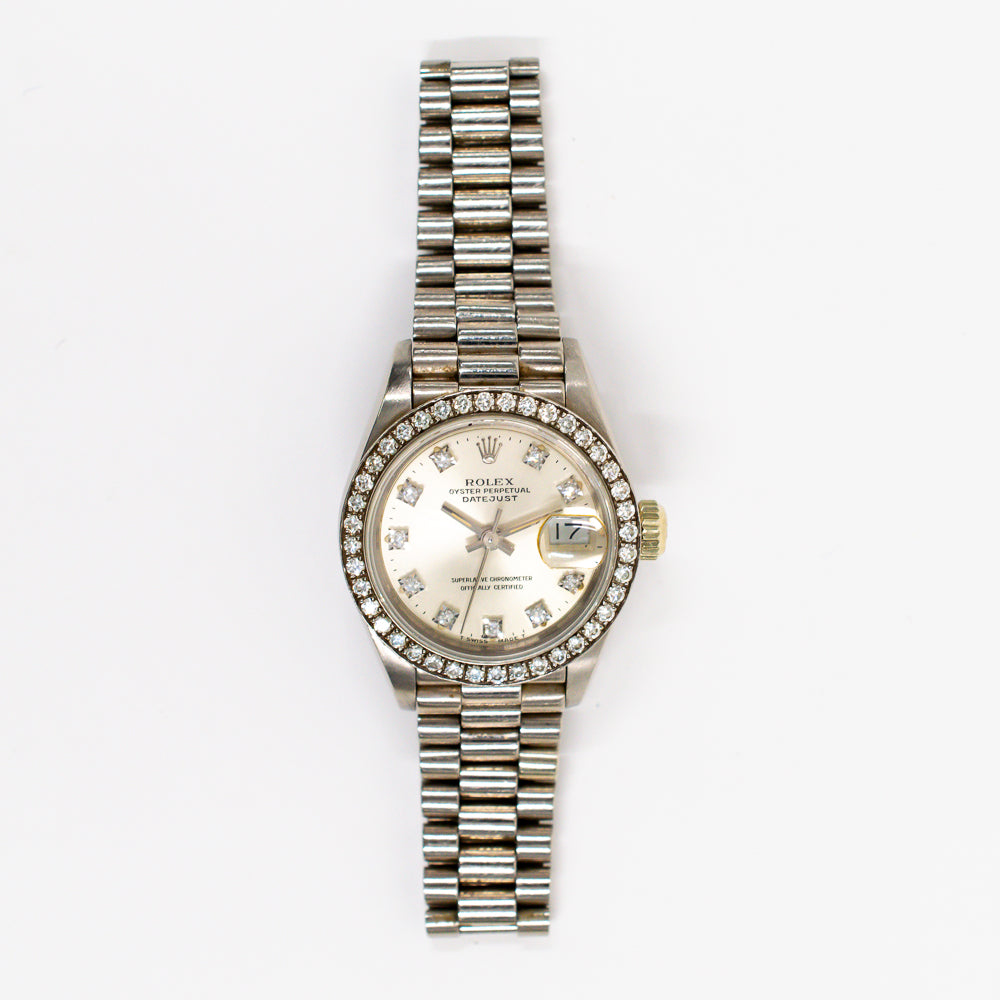 Rolex Lady Datejust 26mm Silver Diamond Dial 69139G (1992)