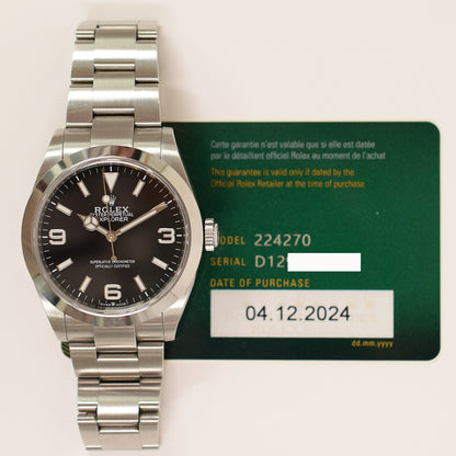 Rolex Explorer 40mm Black Dial 224270 (2024)