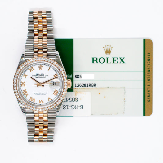 Rolex Datejust 36mm White Roman Dial 126281RBR (2018)