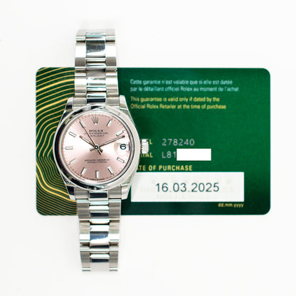 Rolex Datejust 31mm Pink Dial 278240 (2025)