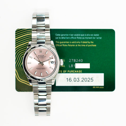 Rolex Datejust 31mm Pink Dial 278240 (2025)