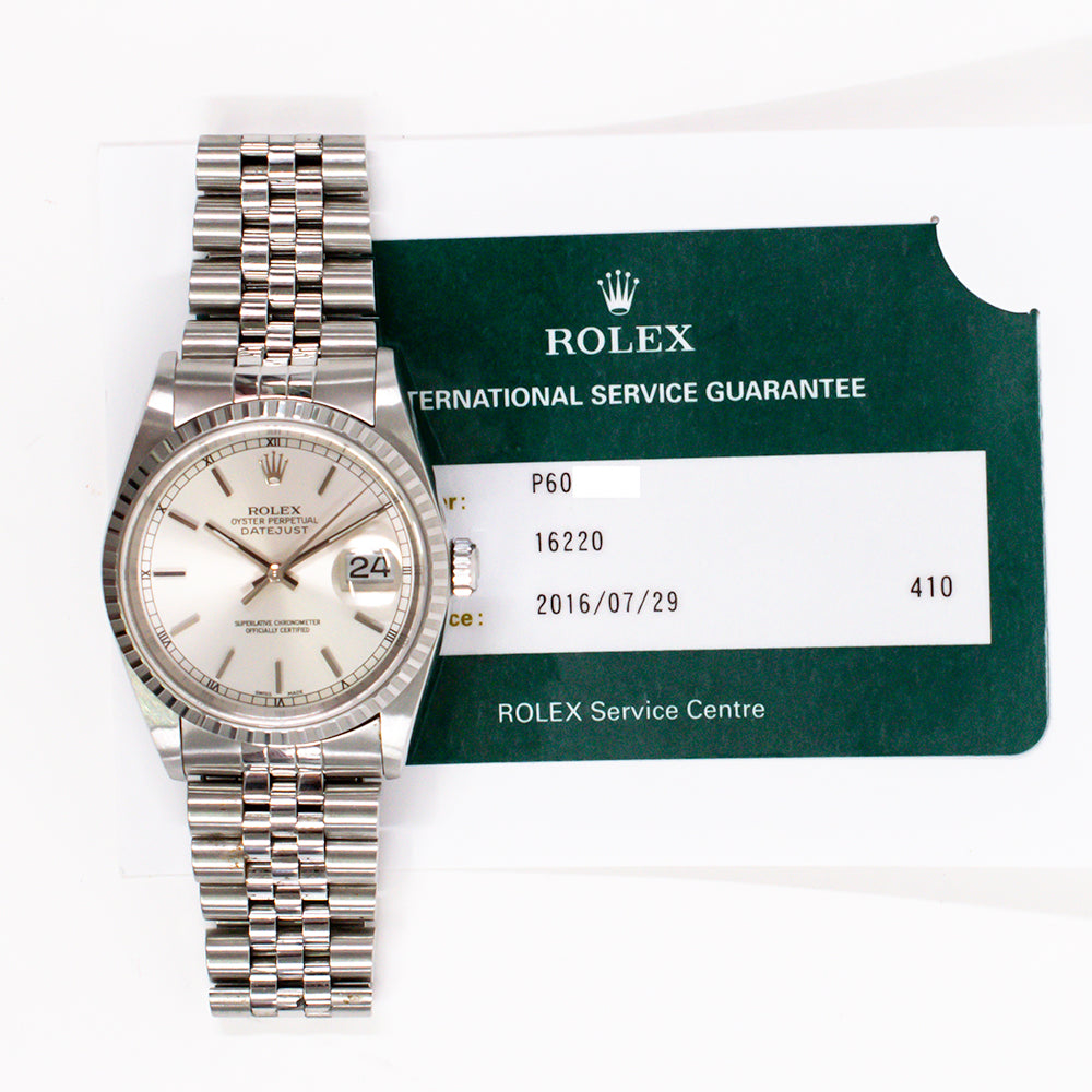 Rolex Datejust 36mm Silver Dial 16220