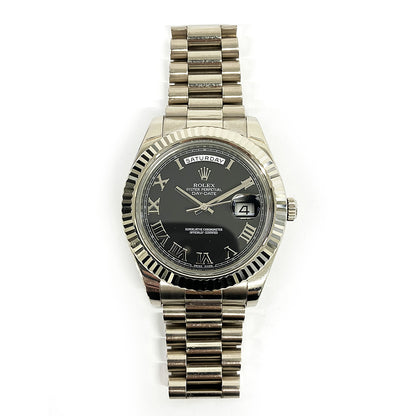 Rolex Day-Date II Black Roman Dial 218239