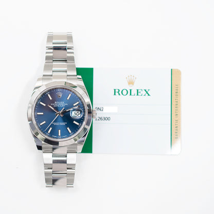 Rolex Datejust 41mm Blue Dial 126300 (2017)
