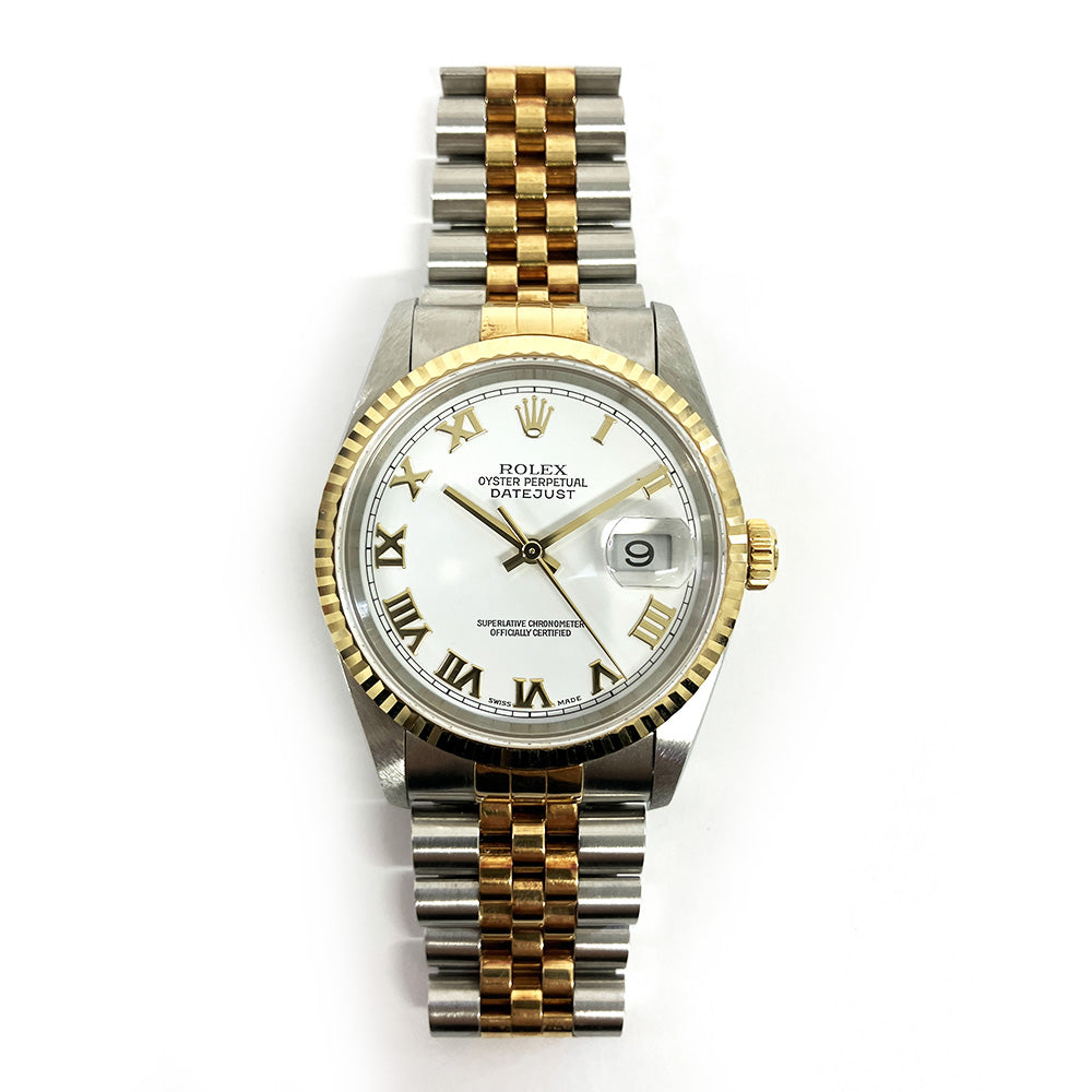 Rolex Oyster Perpetual Datejust White Roman Dial 16233