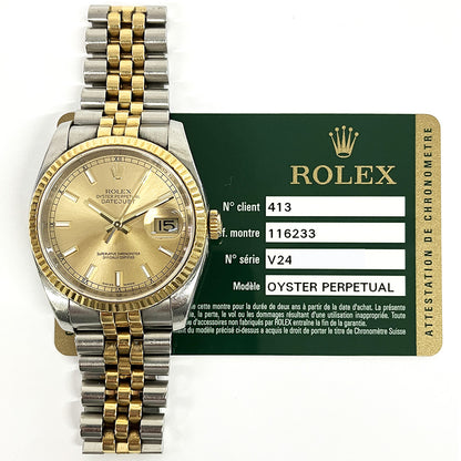 Rolex Datejust 36mm Champagne Dial 116233